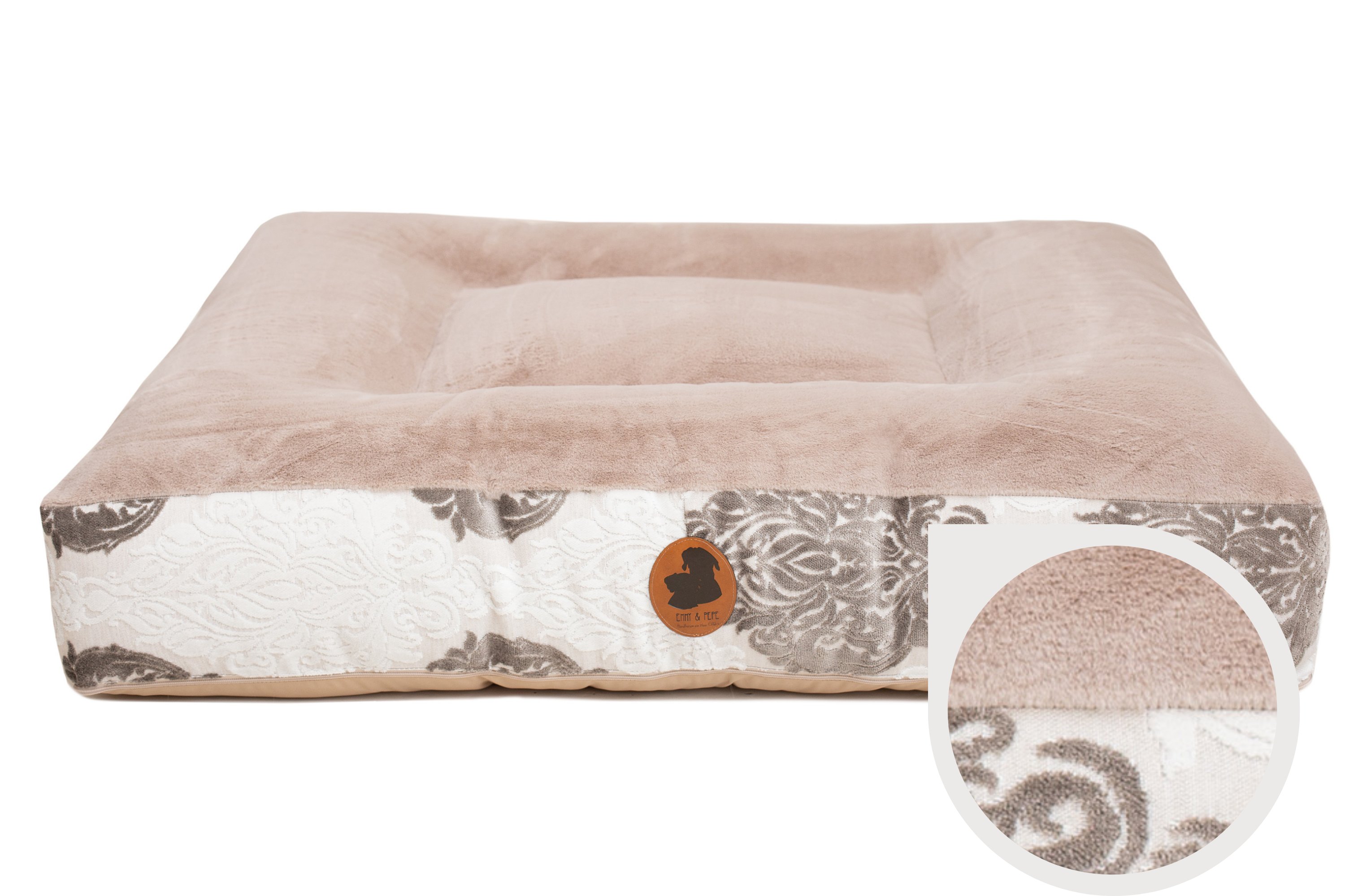 Changeable cover Baroque-Taupe Wau-Bed Square L