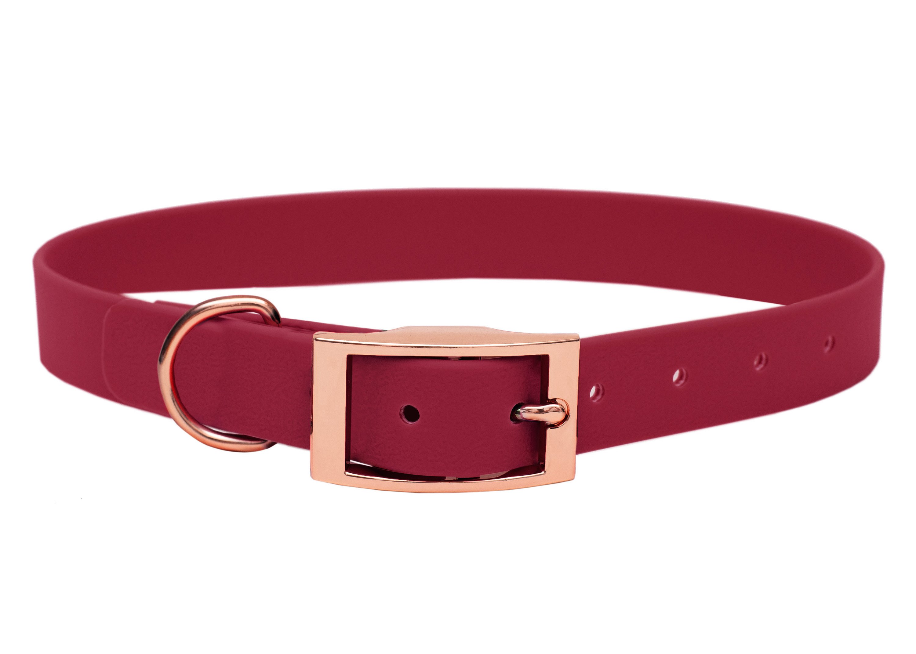 Biothane Halsband Bordeaux L (39-49cm)-silber