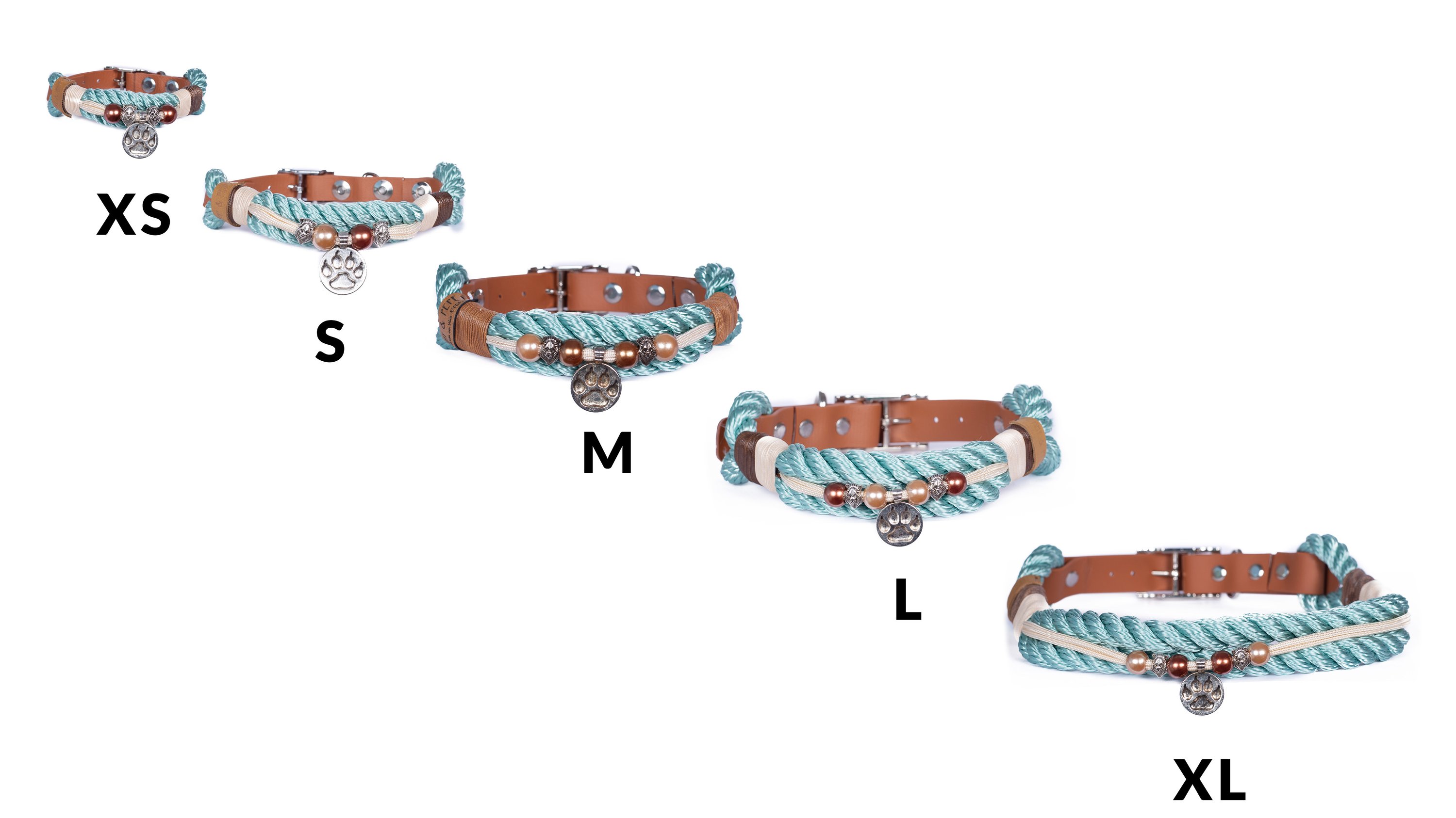 Rope collar with beads Logan XS (20-25cm)