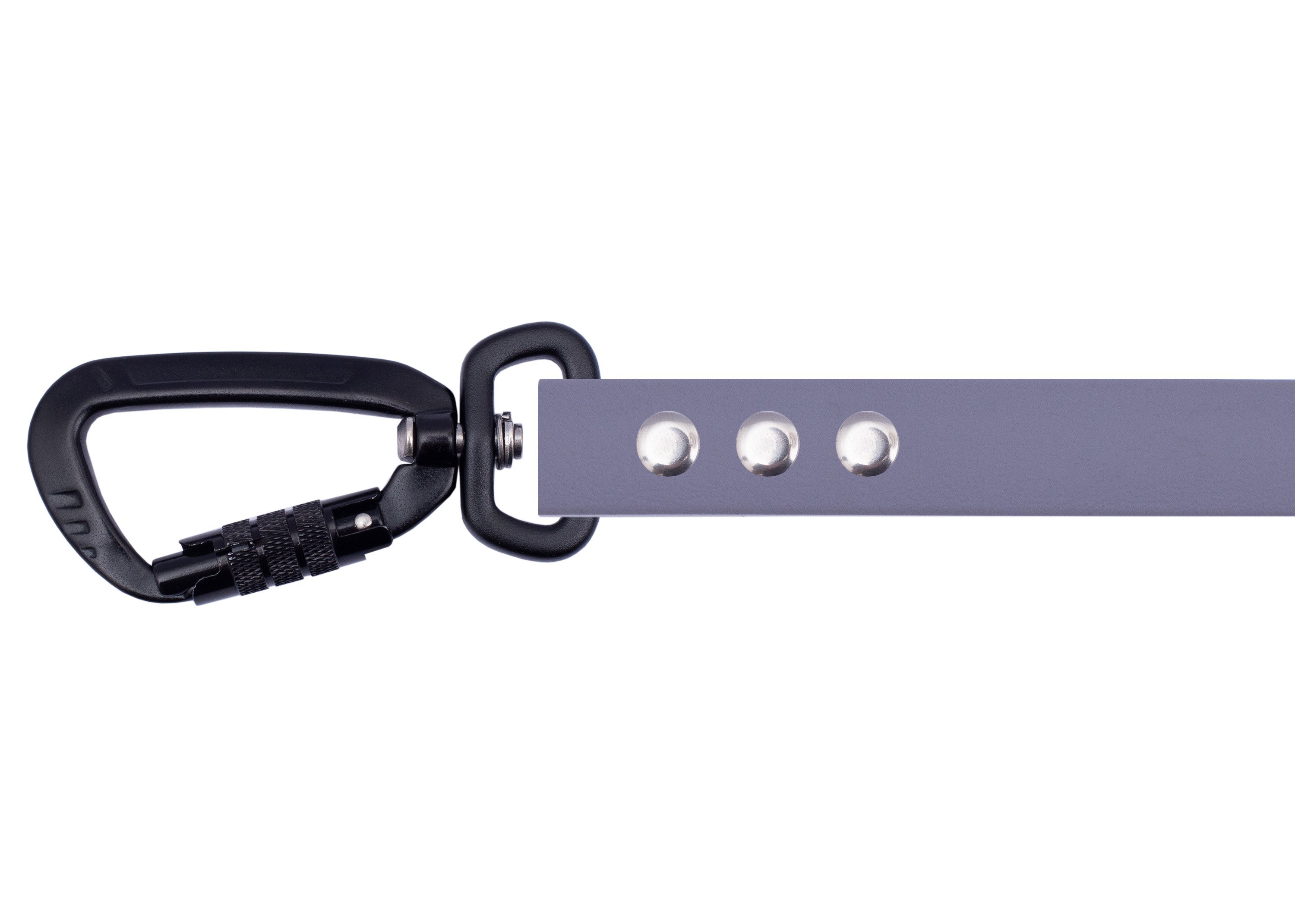 Tow leash with safety carabiner Light Grey silver  