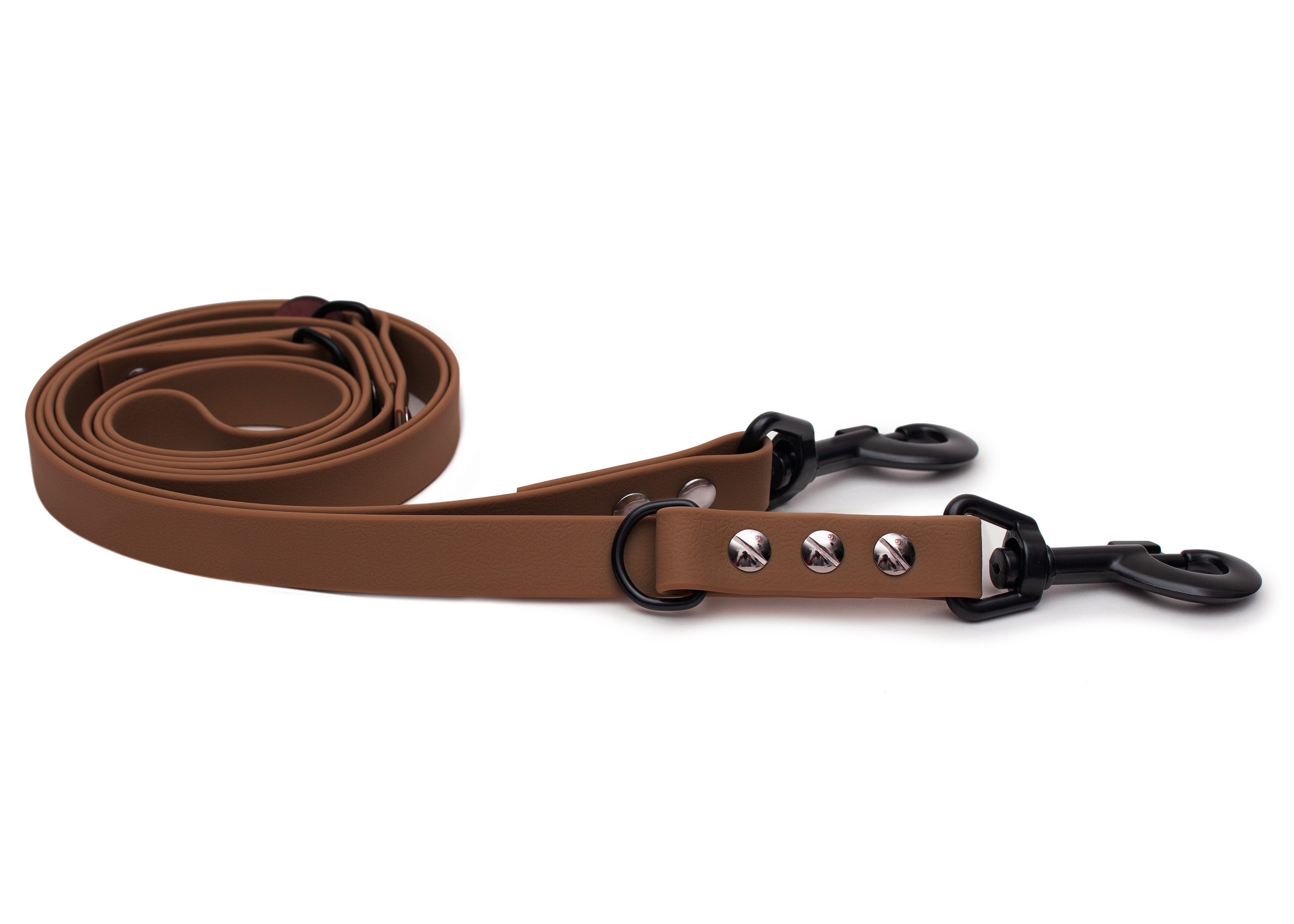 Biothane leash Dark Brown black--2m adjustable
