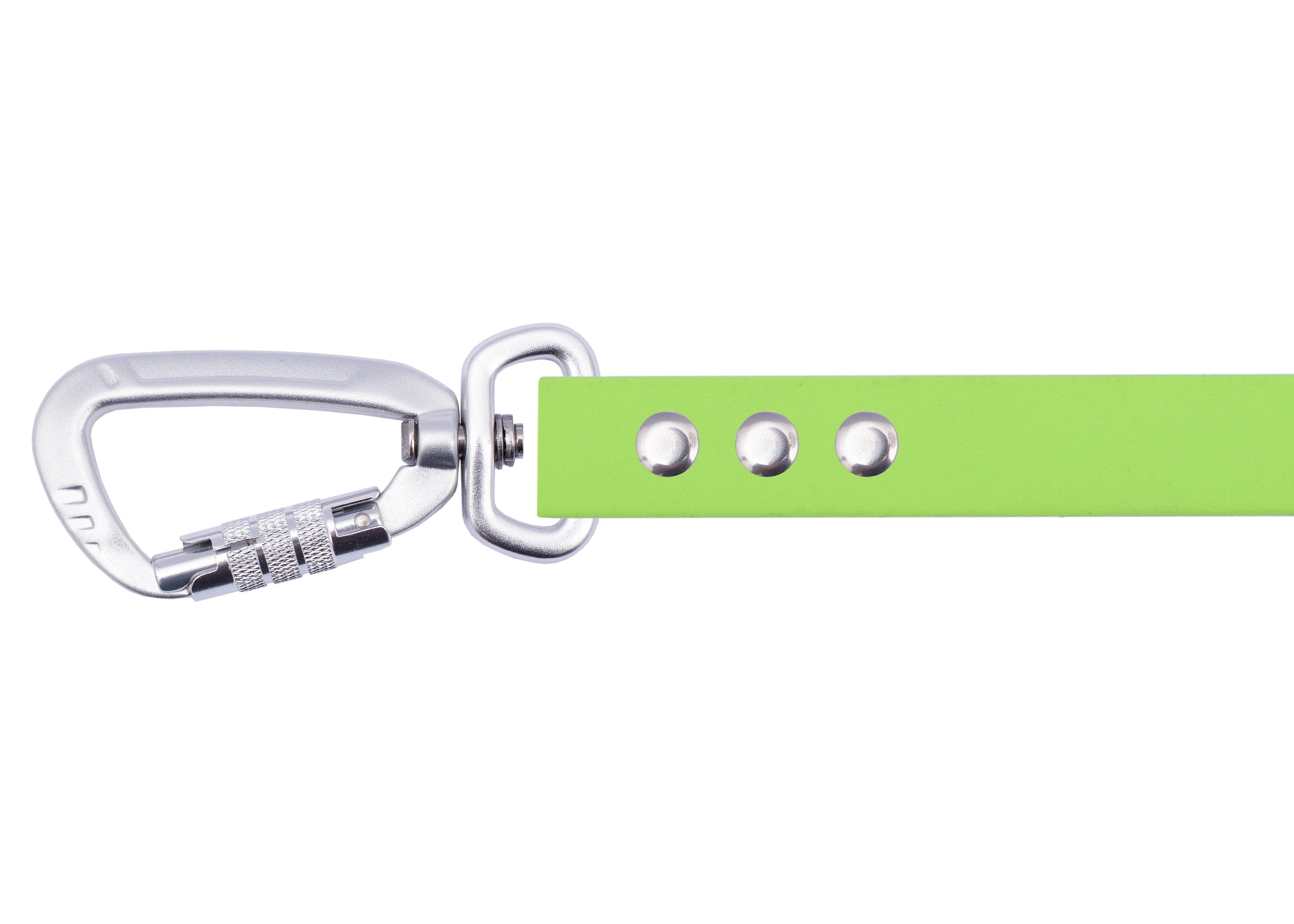 Tow leash with safety carabiner lime silver  
