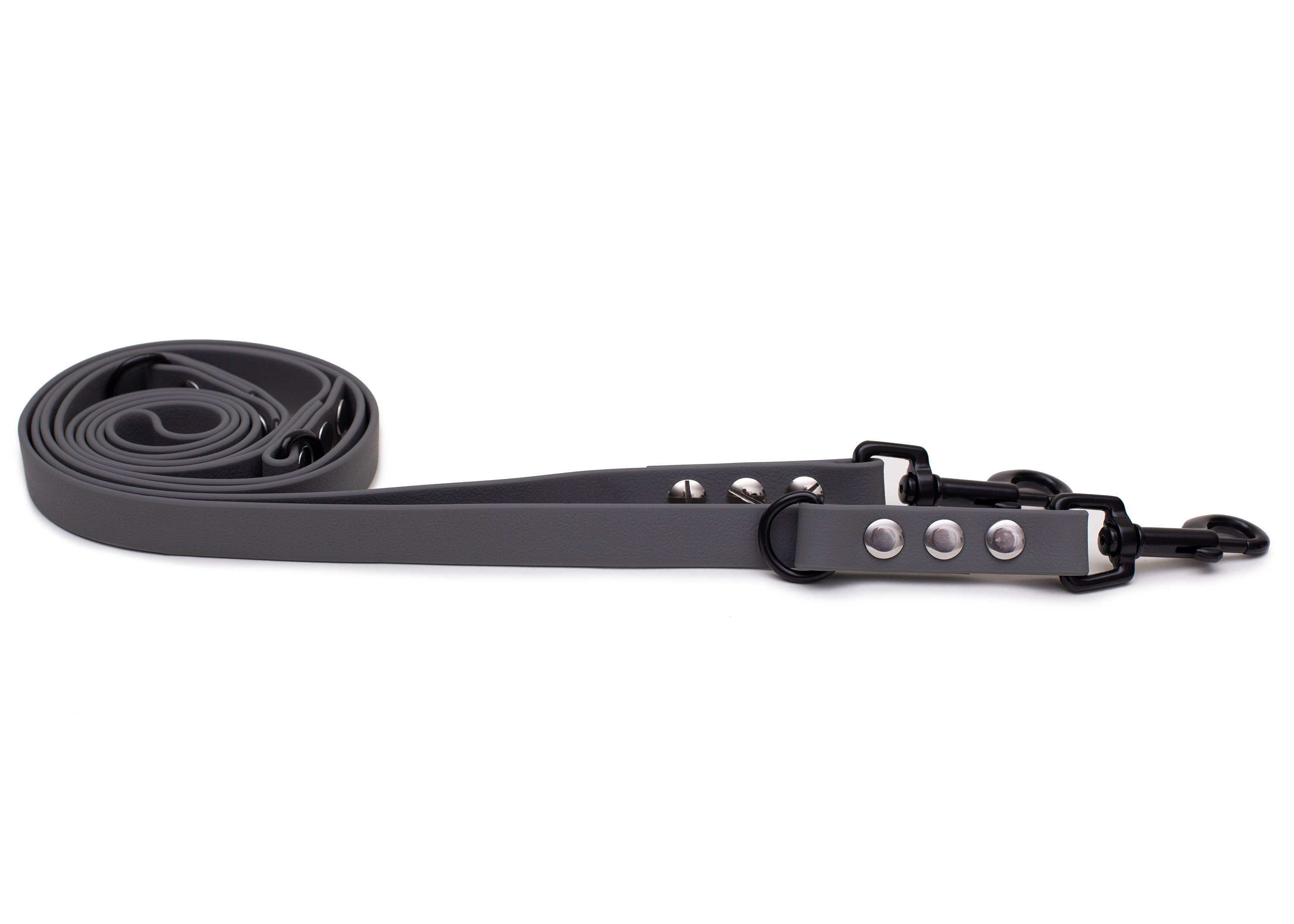 Biothane leash Dark Grey black  2m adjustable