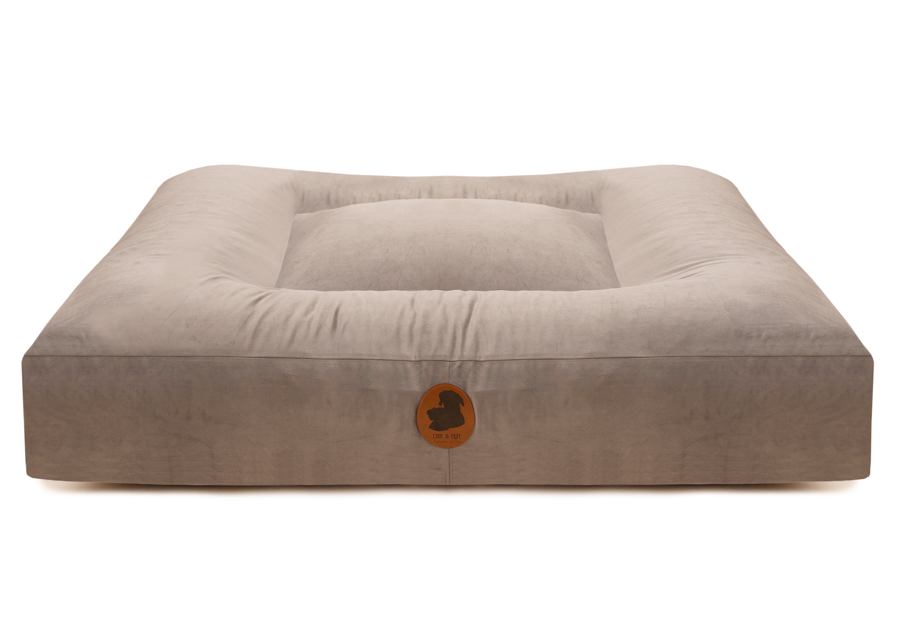 Changeable cover Pets Friendly Taupe Wau-Bed Square XL