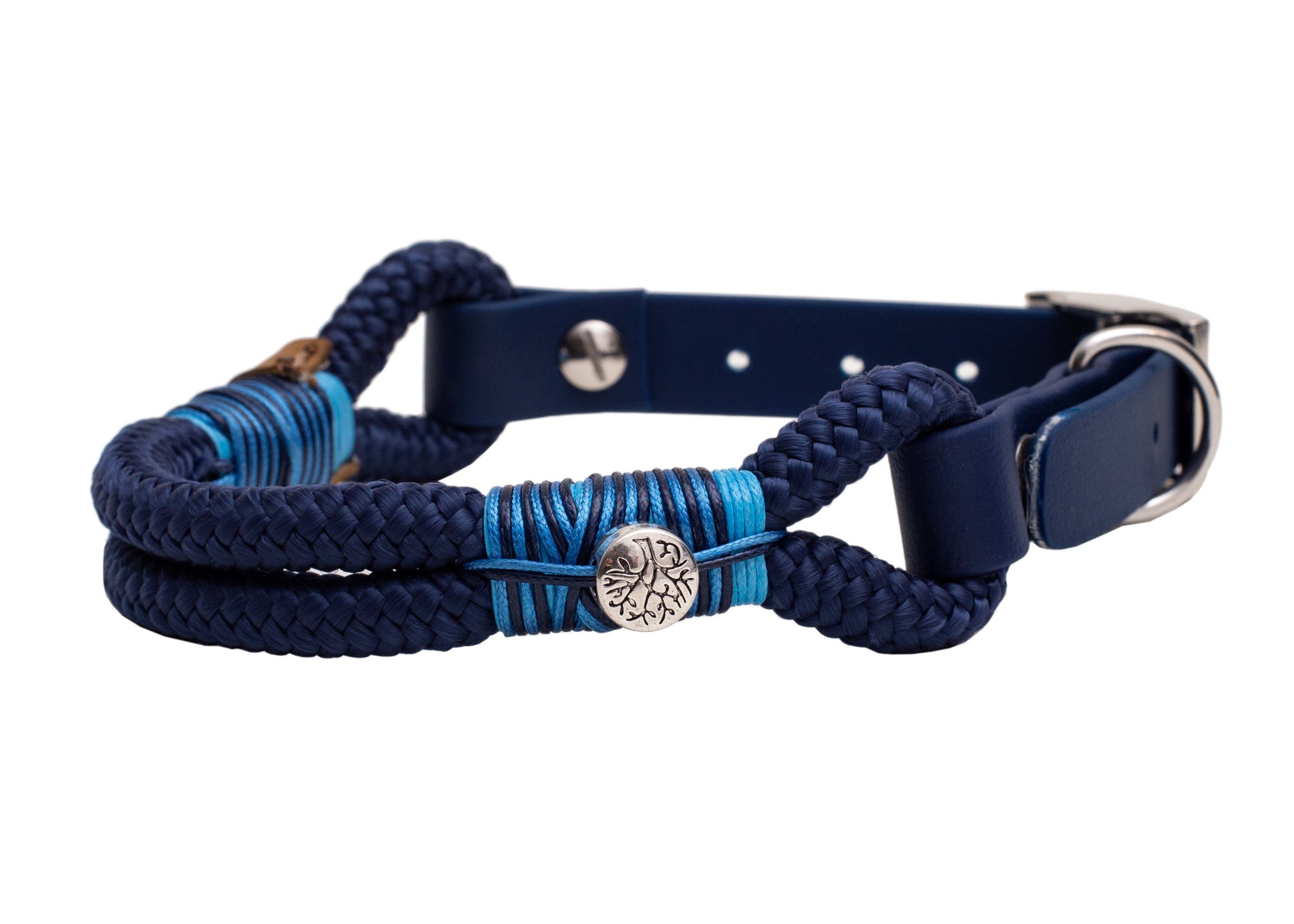 Rope collar without beads Blue Jeans S (25-33cm)