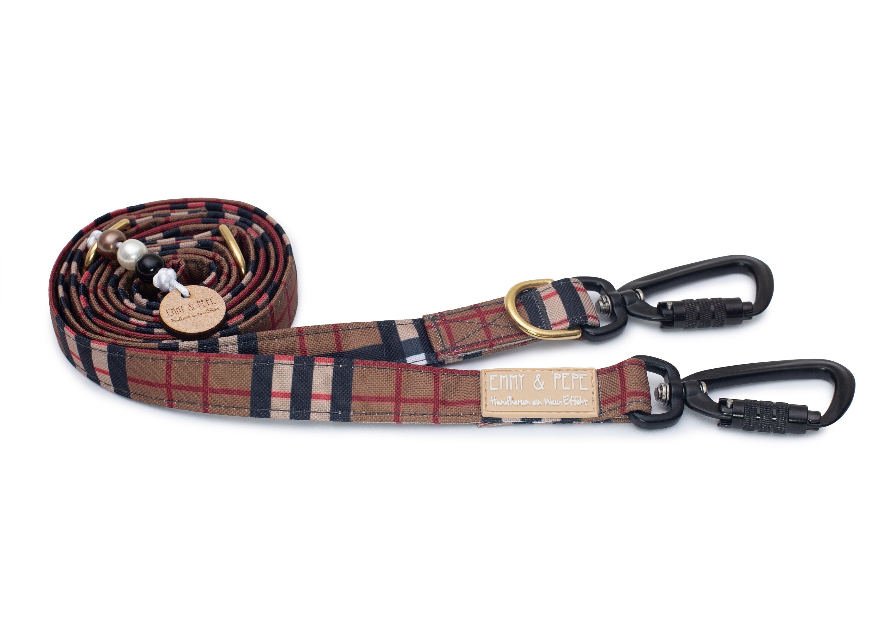 Sherlock dog leash with safety carabiner