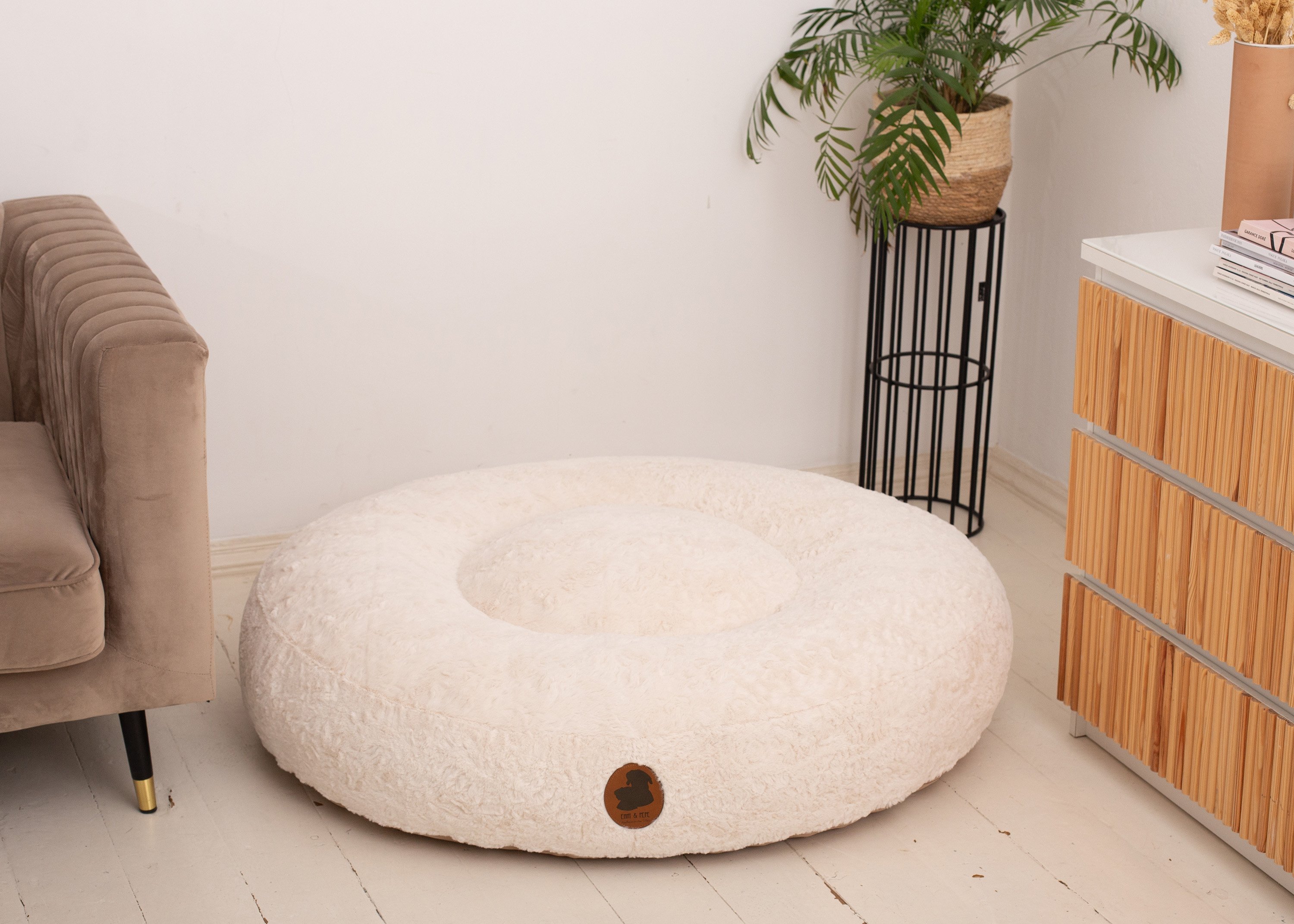 Wau-Bed Offset White Oval S (80x60cm)