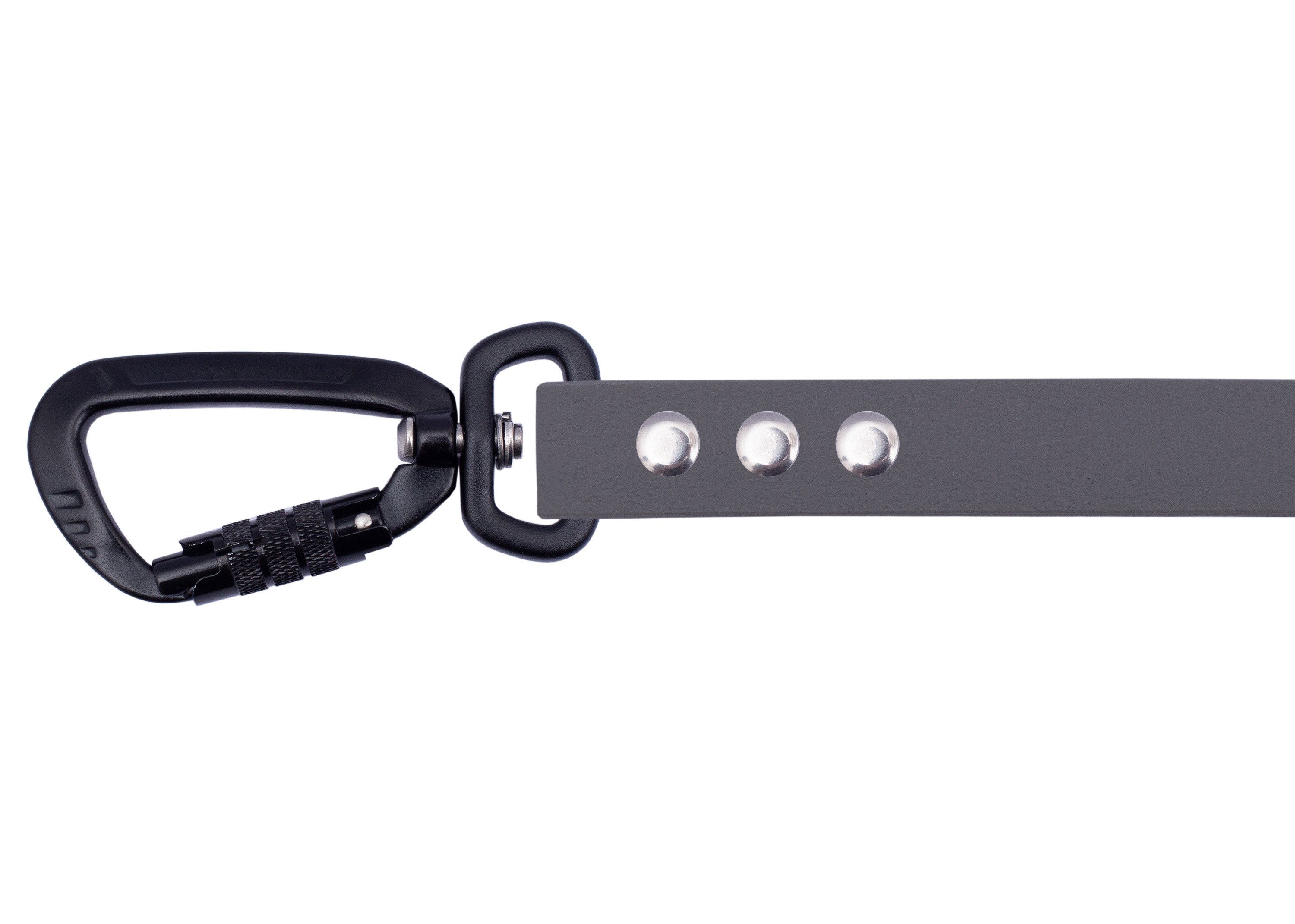 Tow leash with safety carabiner grey silver 10m with wrist strap 