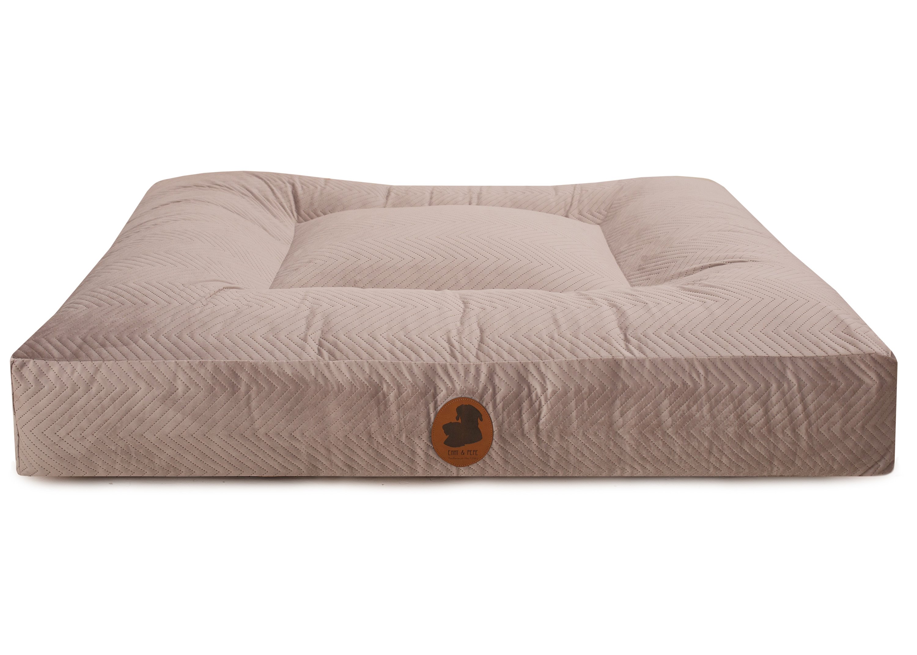 Wau-Bed ZickZack Taupe Oval M (100x80cm)