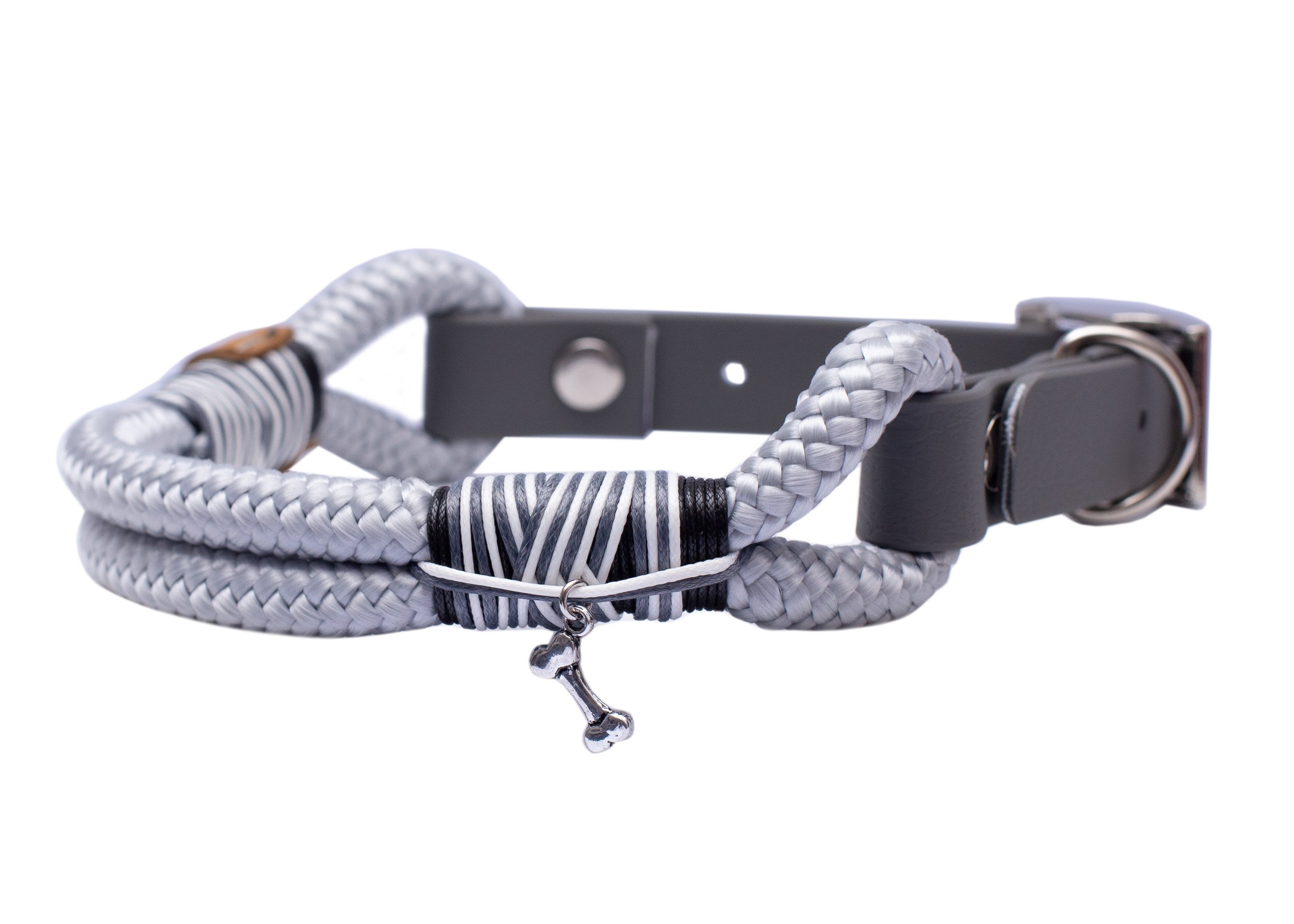 Rope collar without beads Mr Grey L (39-49cm)