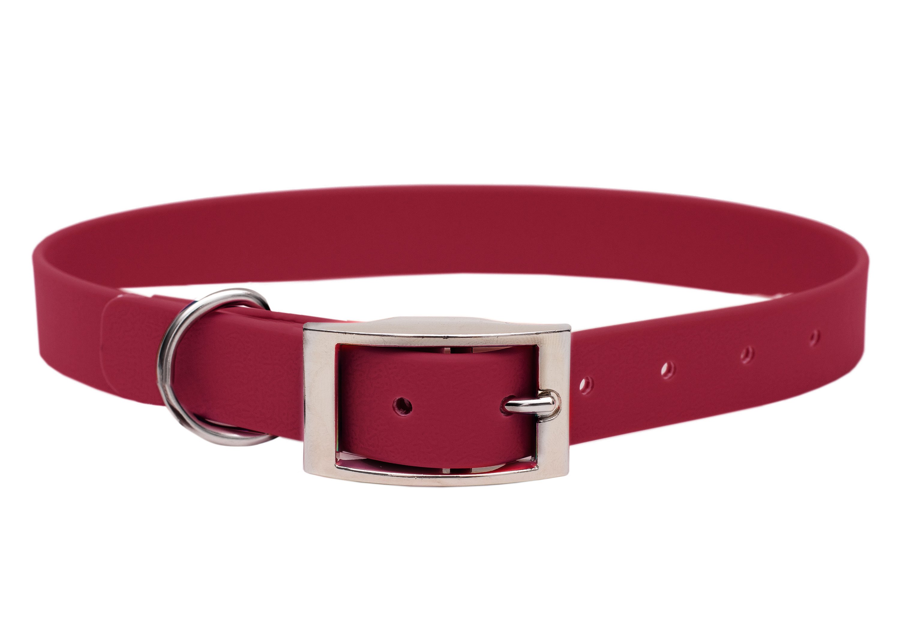 Biothane Halsband Bordeaux L (39-49cm)-silber