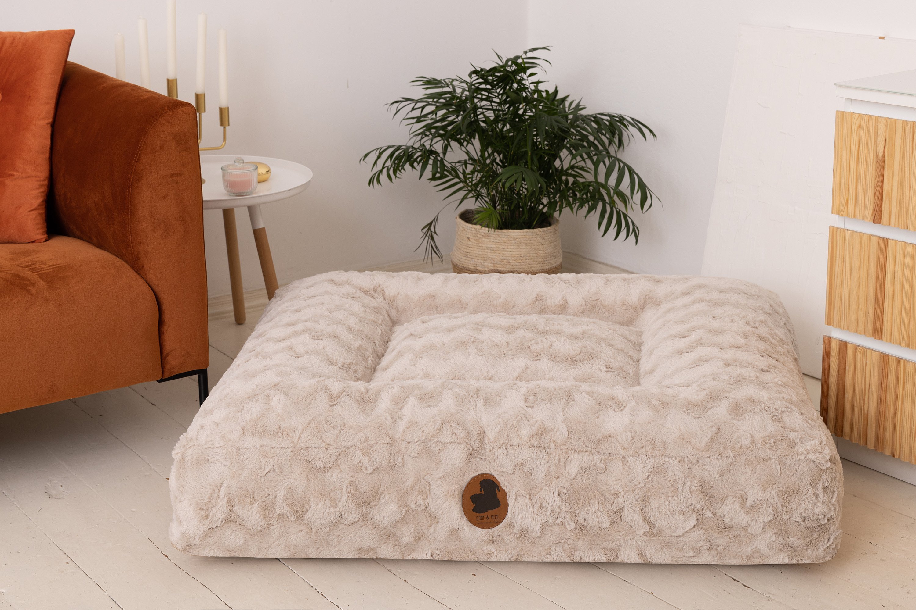 Wau-Bed Wild Wave Creme Eckig XL (140x120cm)