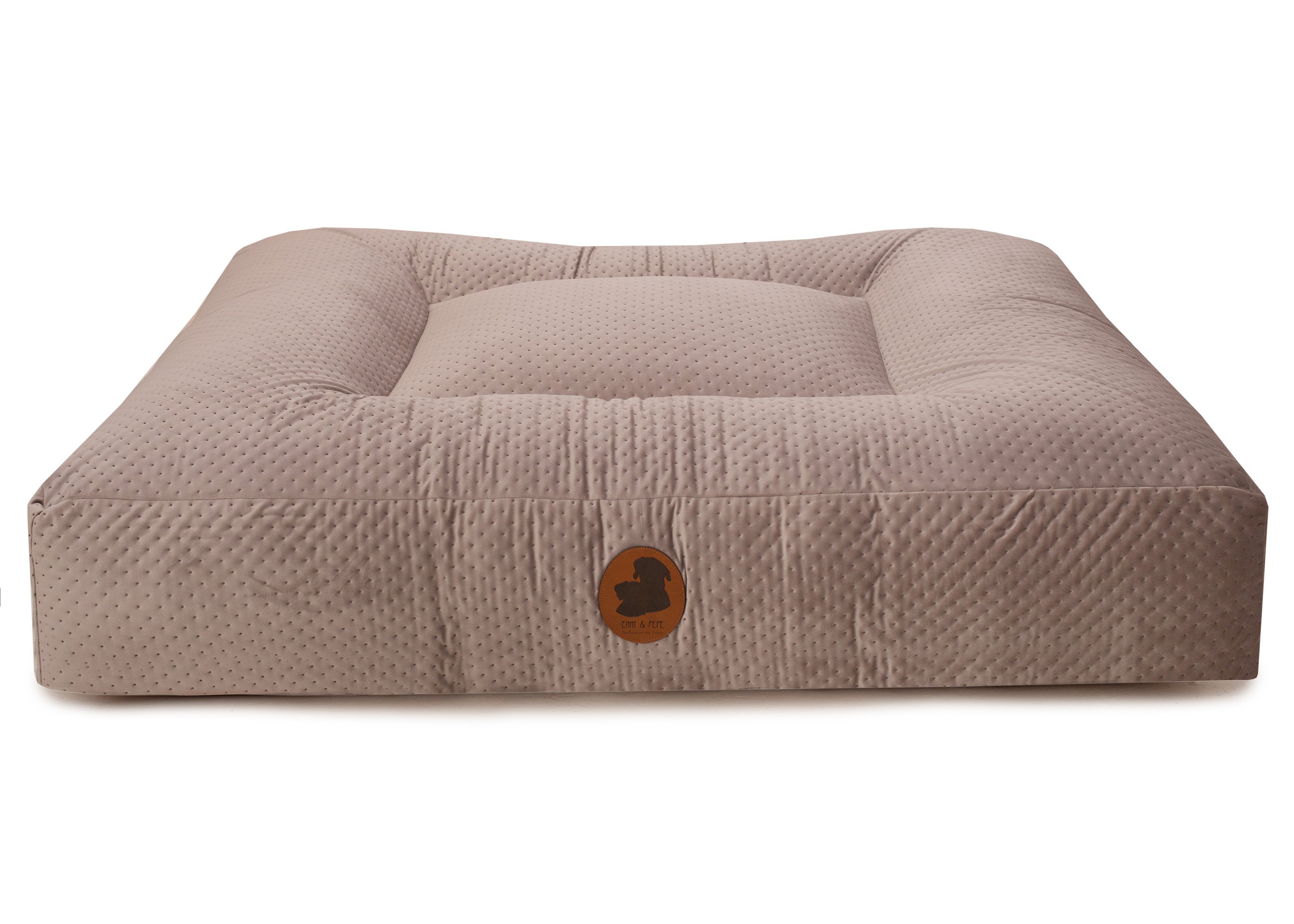 Wau-Bed Dot Taupe Eckig M (100x80cm)