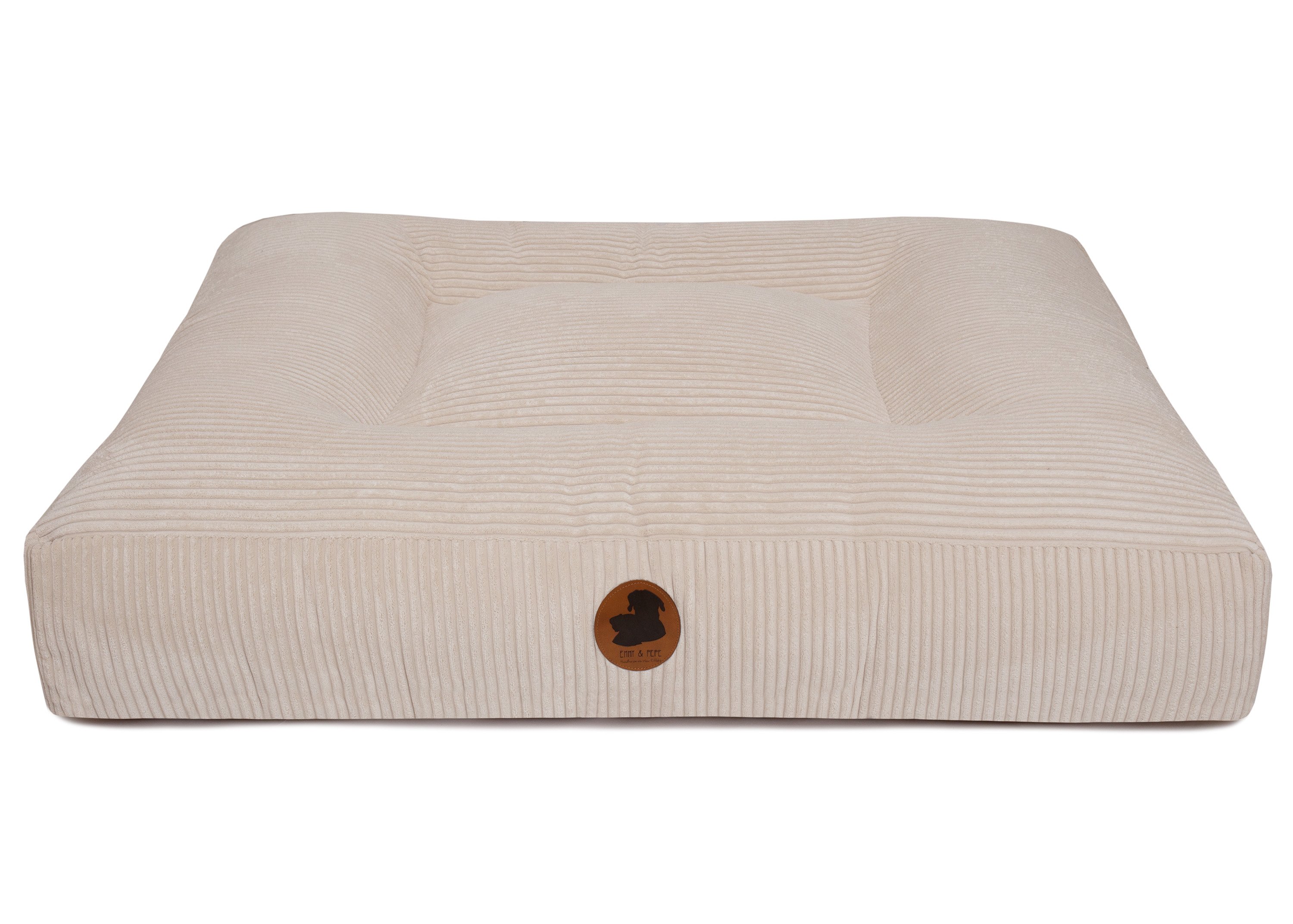 Wau-Bed Cord Creme Oval XL (140x120cm)