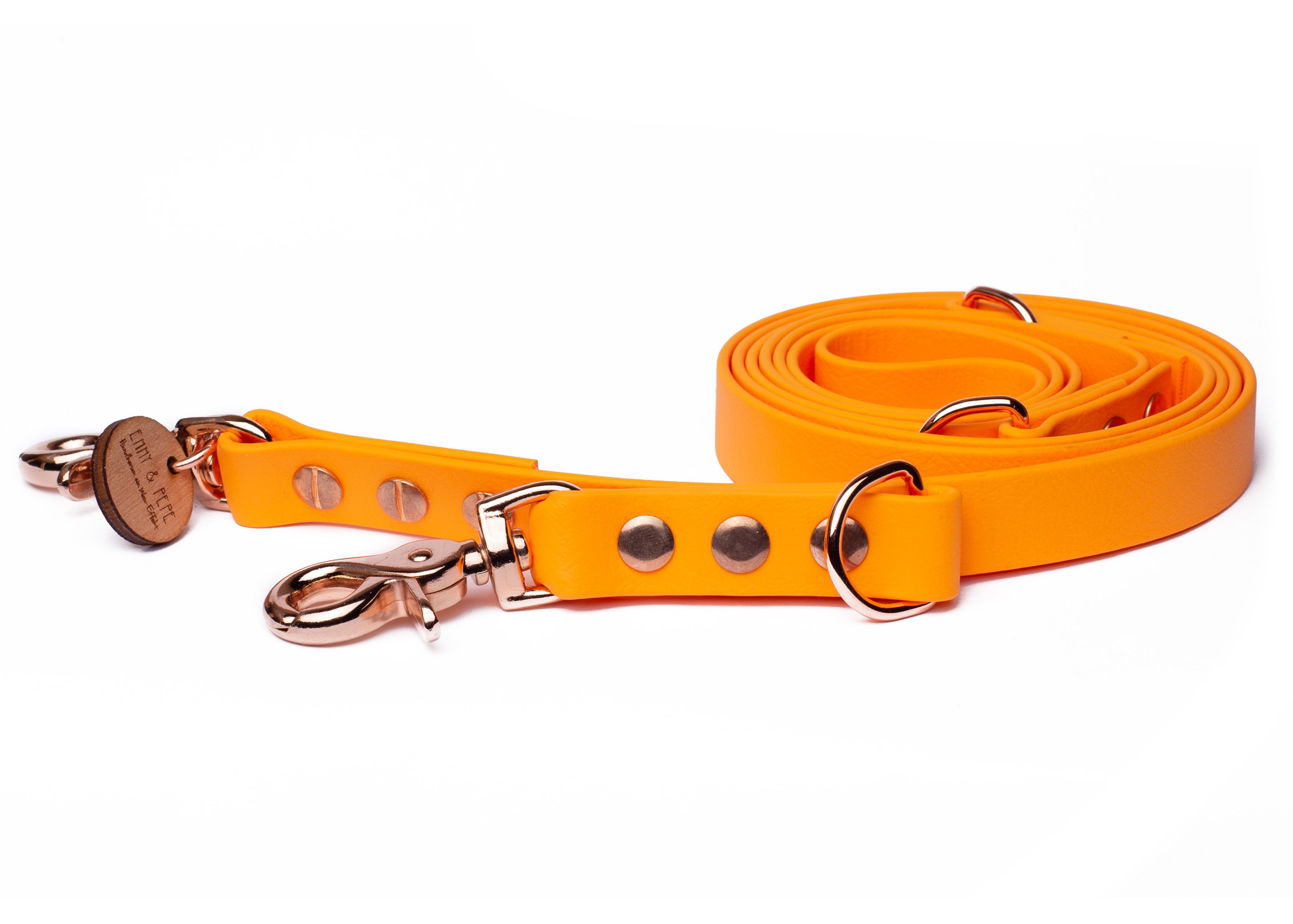 Biothane leash orange   2m adjustable