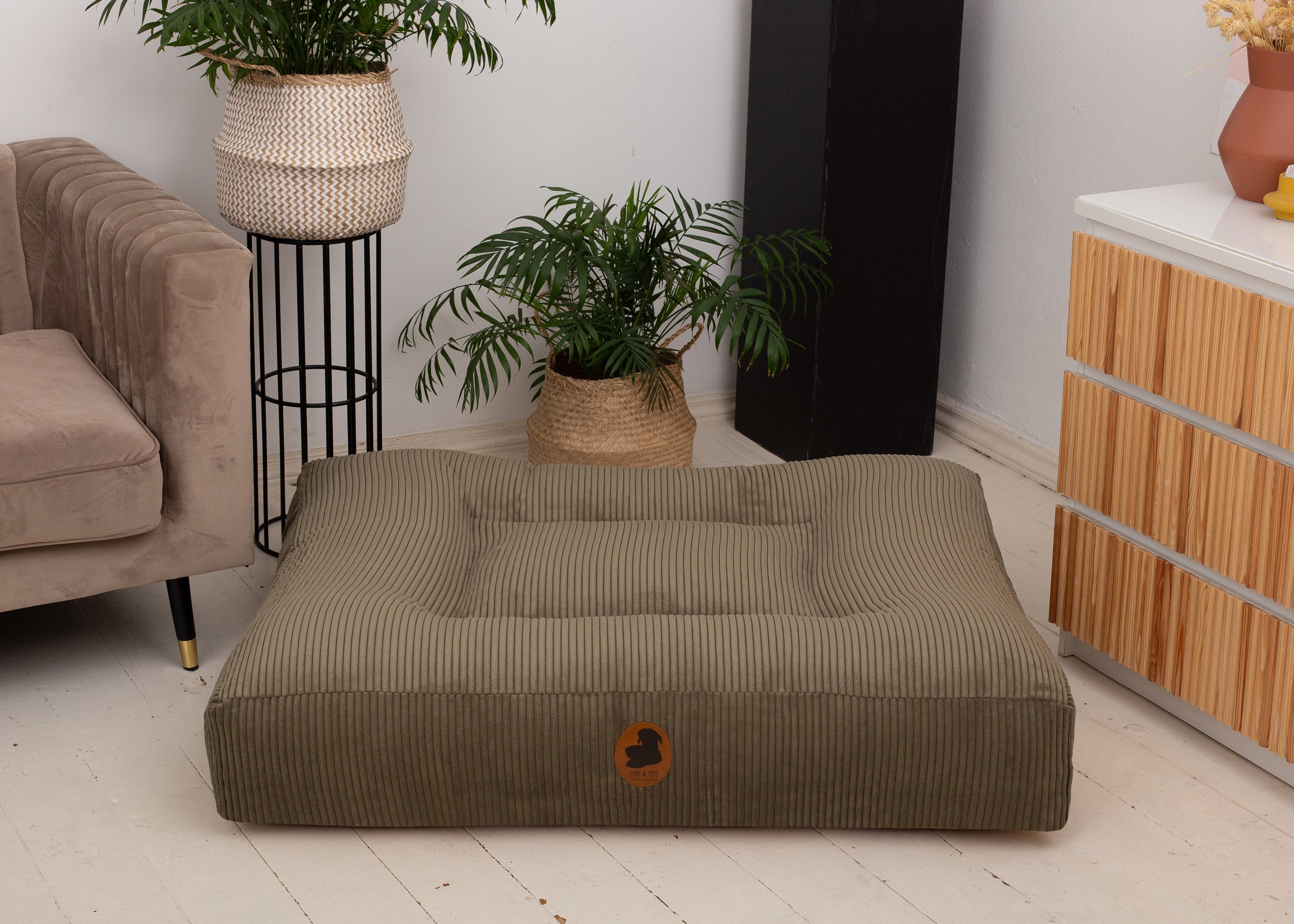 Changeable coverCord Olive Wau-Bed Oval S