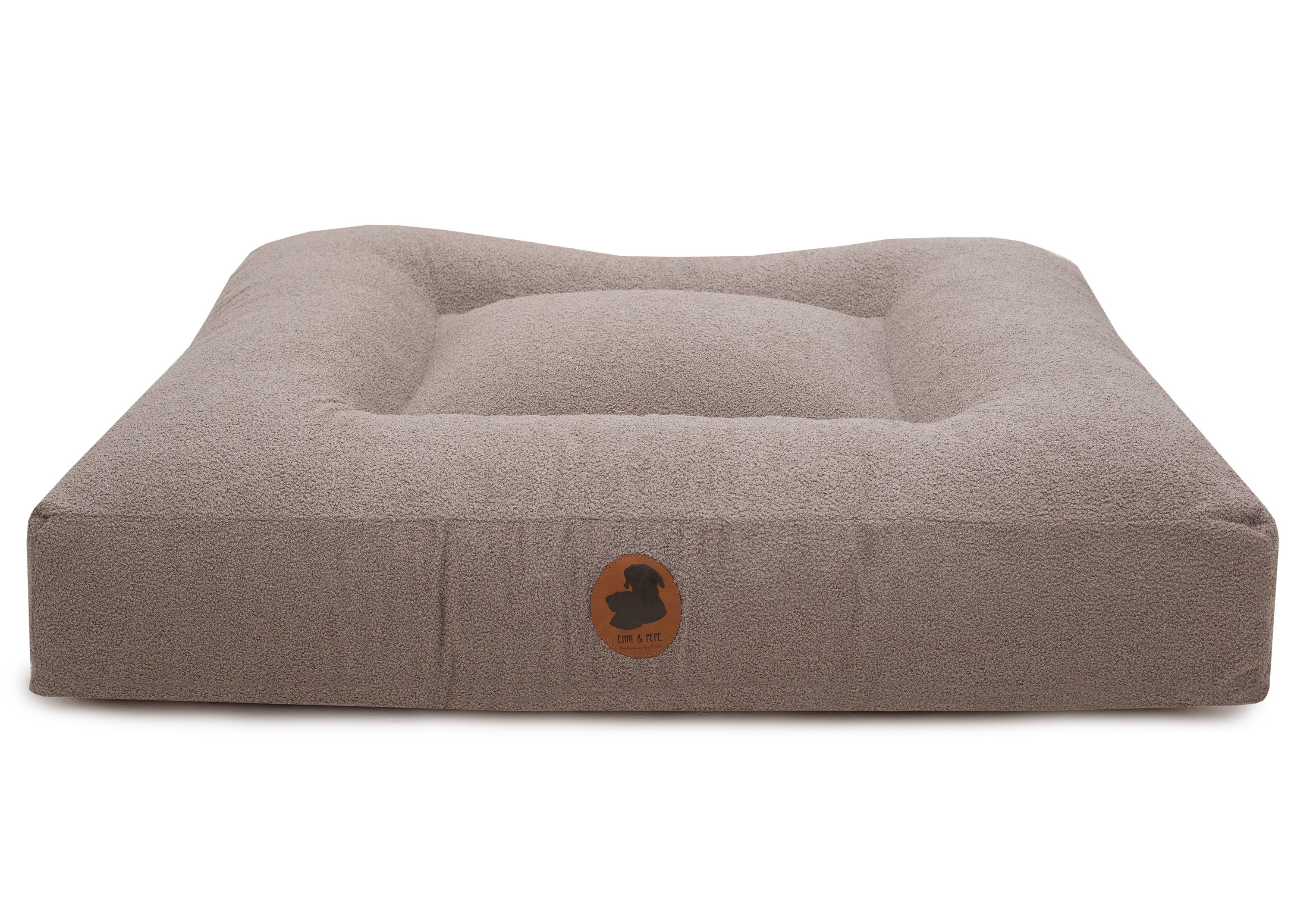 Wau-Bed Teddy Taupe Oval S (80x60cm)