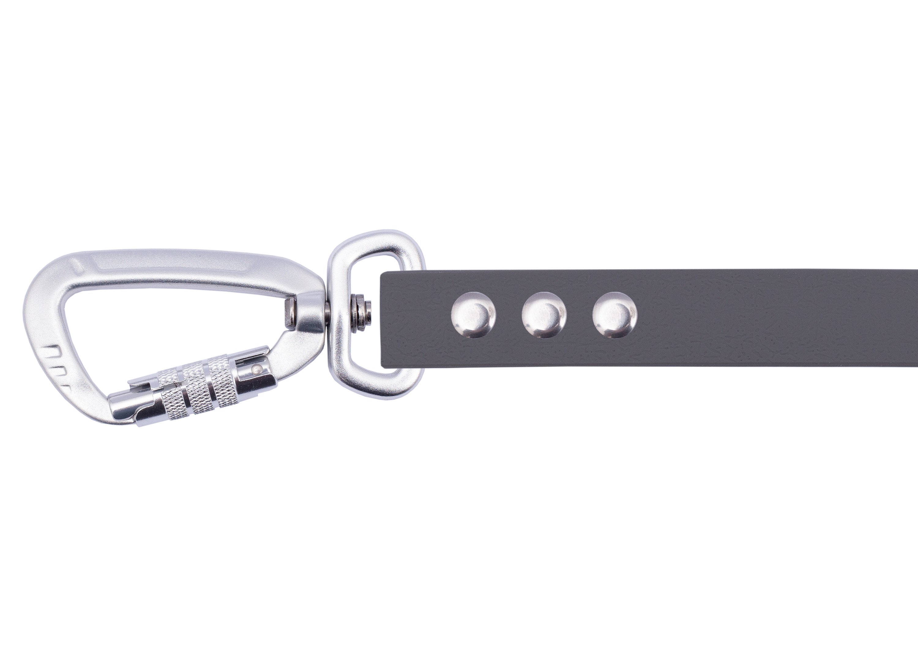 Tow leash with safety carabiner grey