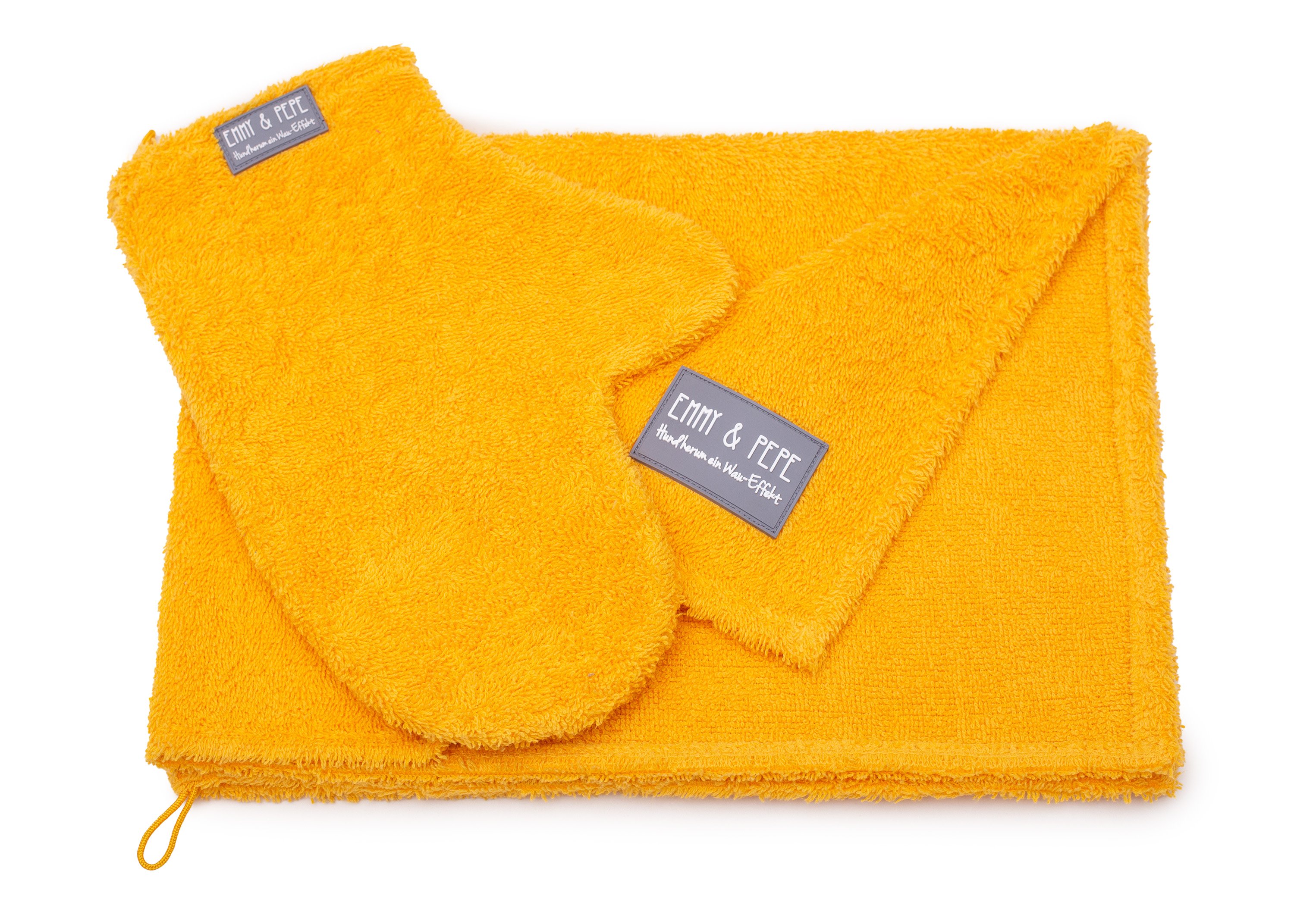 Wash mitt for dogs Shiny Mustard