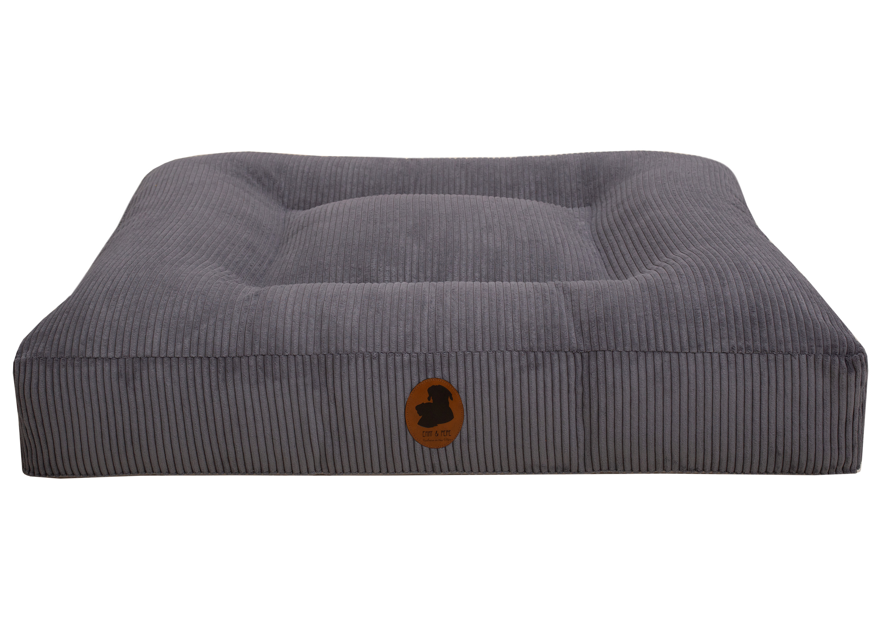 Wau-Bed Cord Dark Grey Oval L (120x100cm)