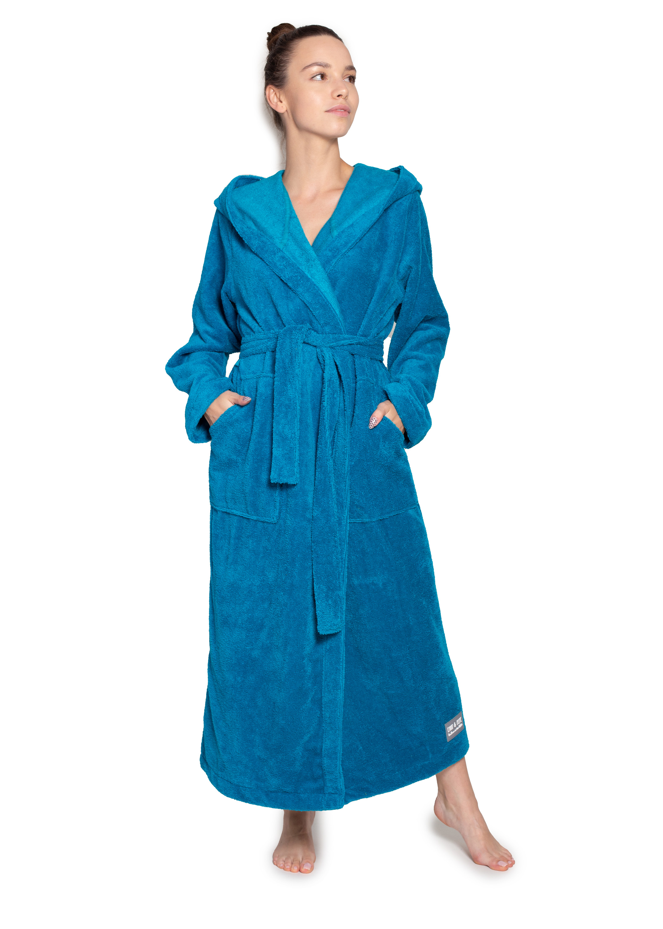 Bamboo Bathrobe Unisex Aqua