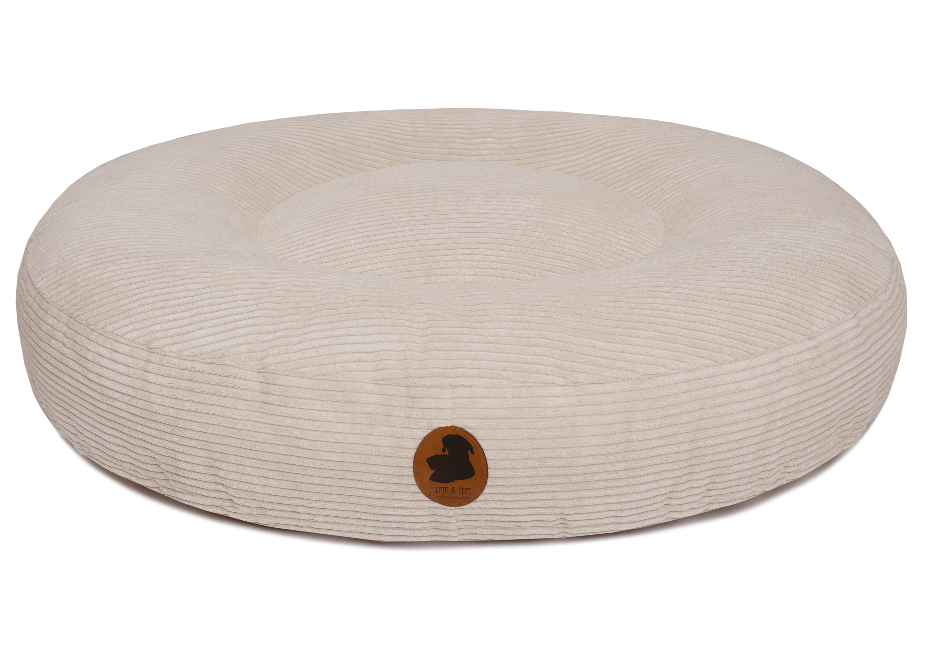 Wau-Bed Cord Cream Oval L (120x100cm)