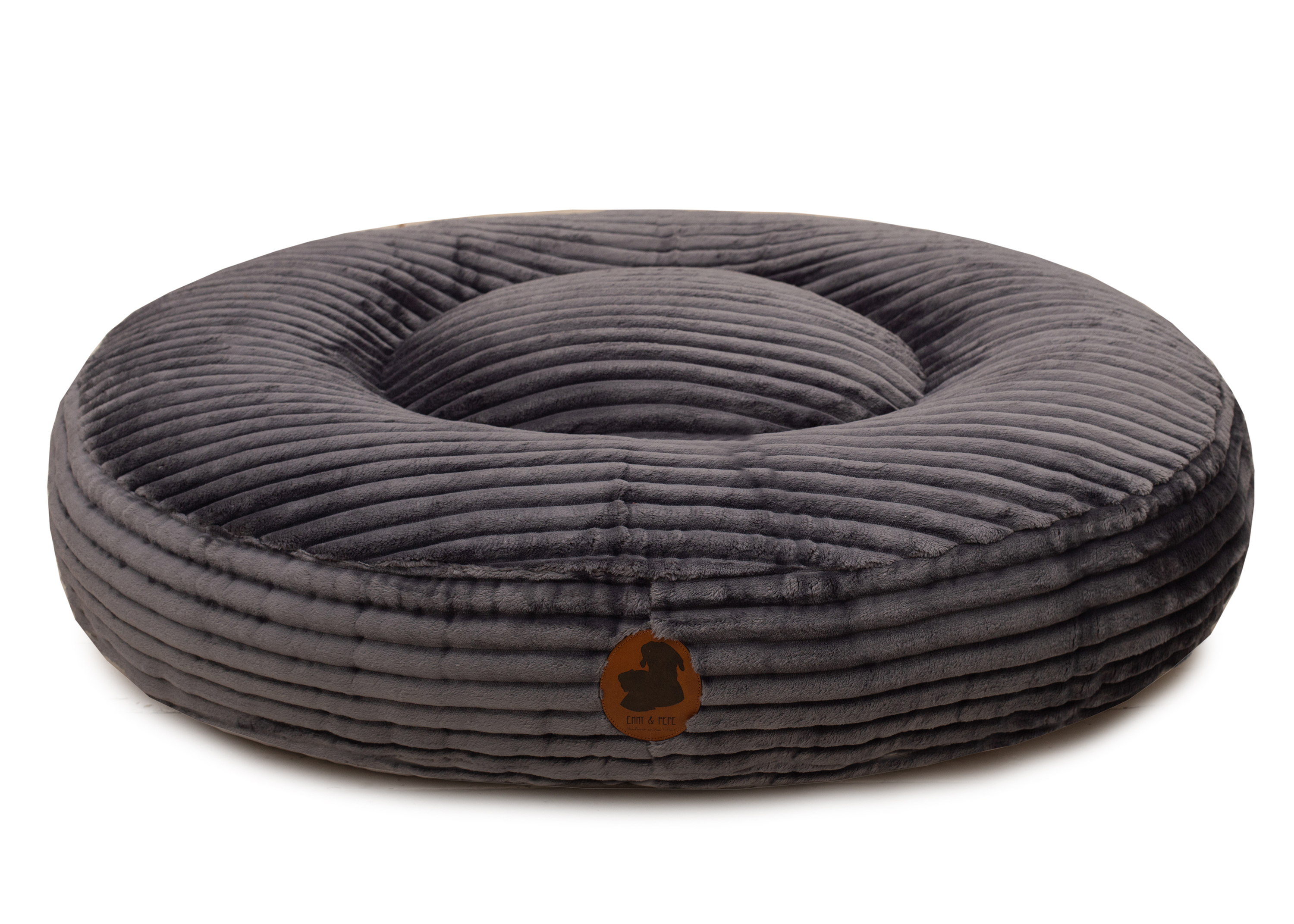 Wau-Bed Kuschelcord Dark Grey Oval-M (100x80cm)