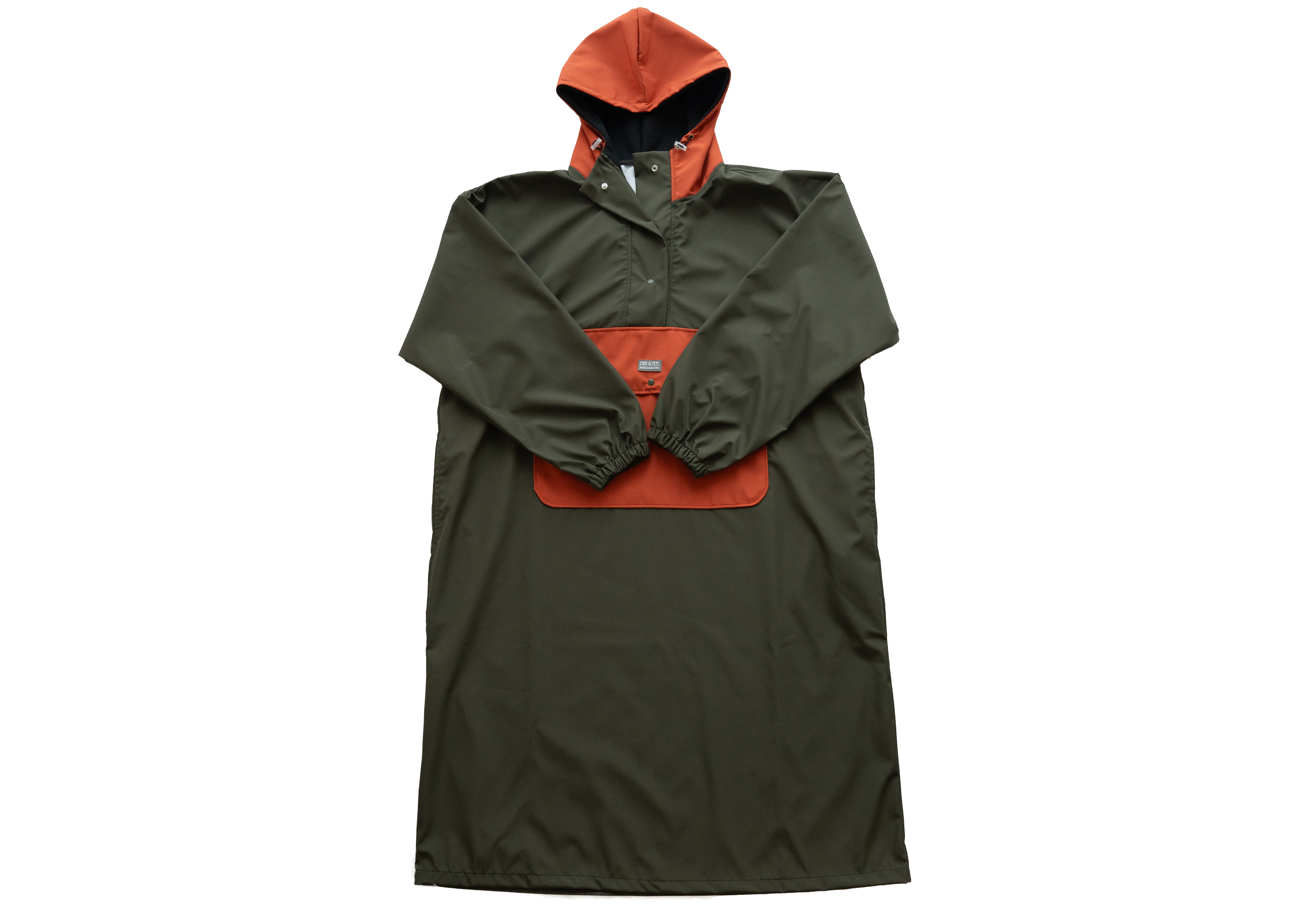 Wau-Poncho Olive-Orange