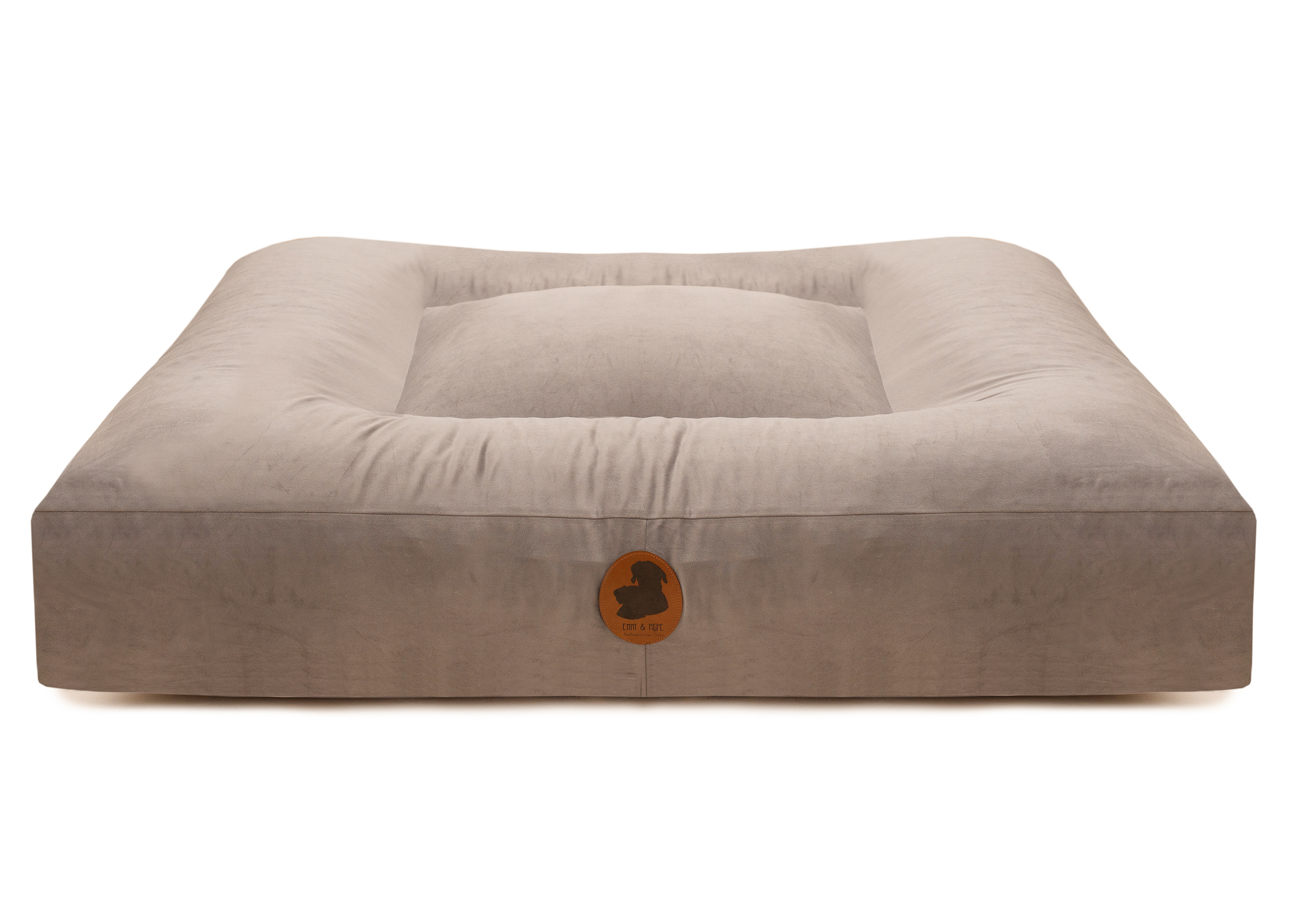 Changeable cover Pets Friendly Taupe Wau-Bed Square M