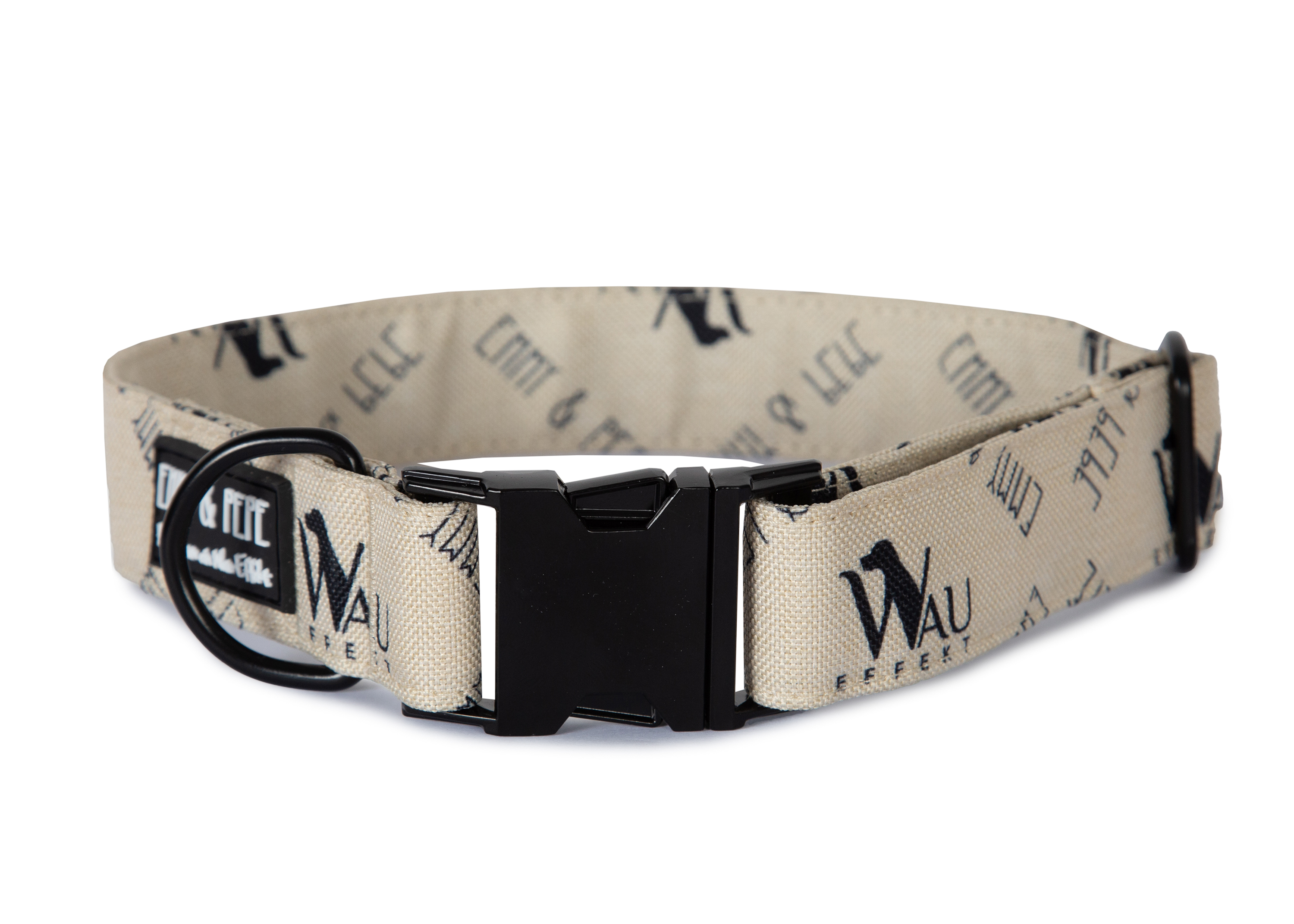 Hundehalsband "Wau-Effekt" Creme 3 cm