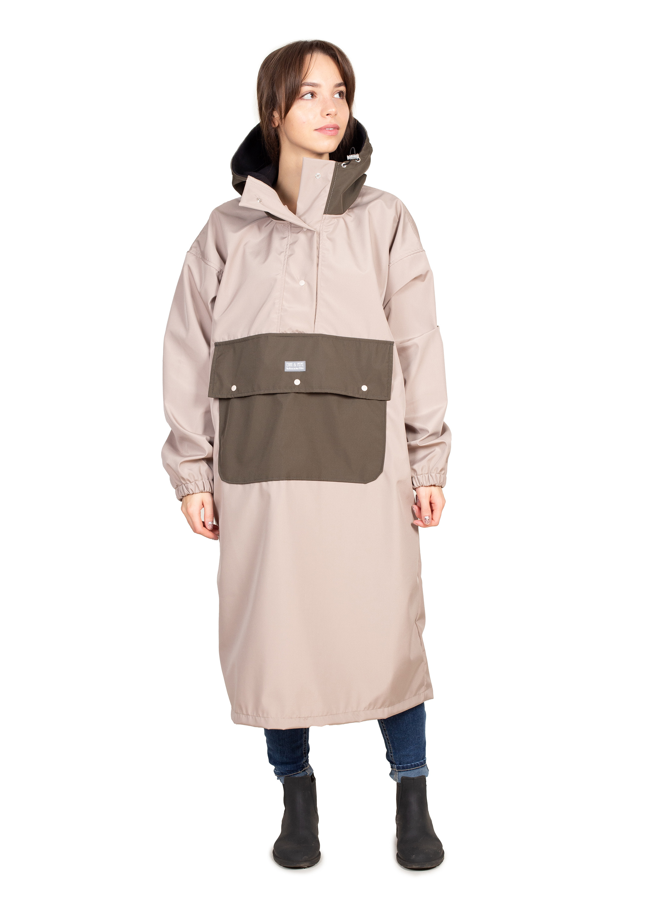 Wau-Poncho Taupe-Olive