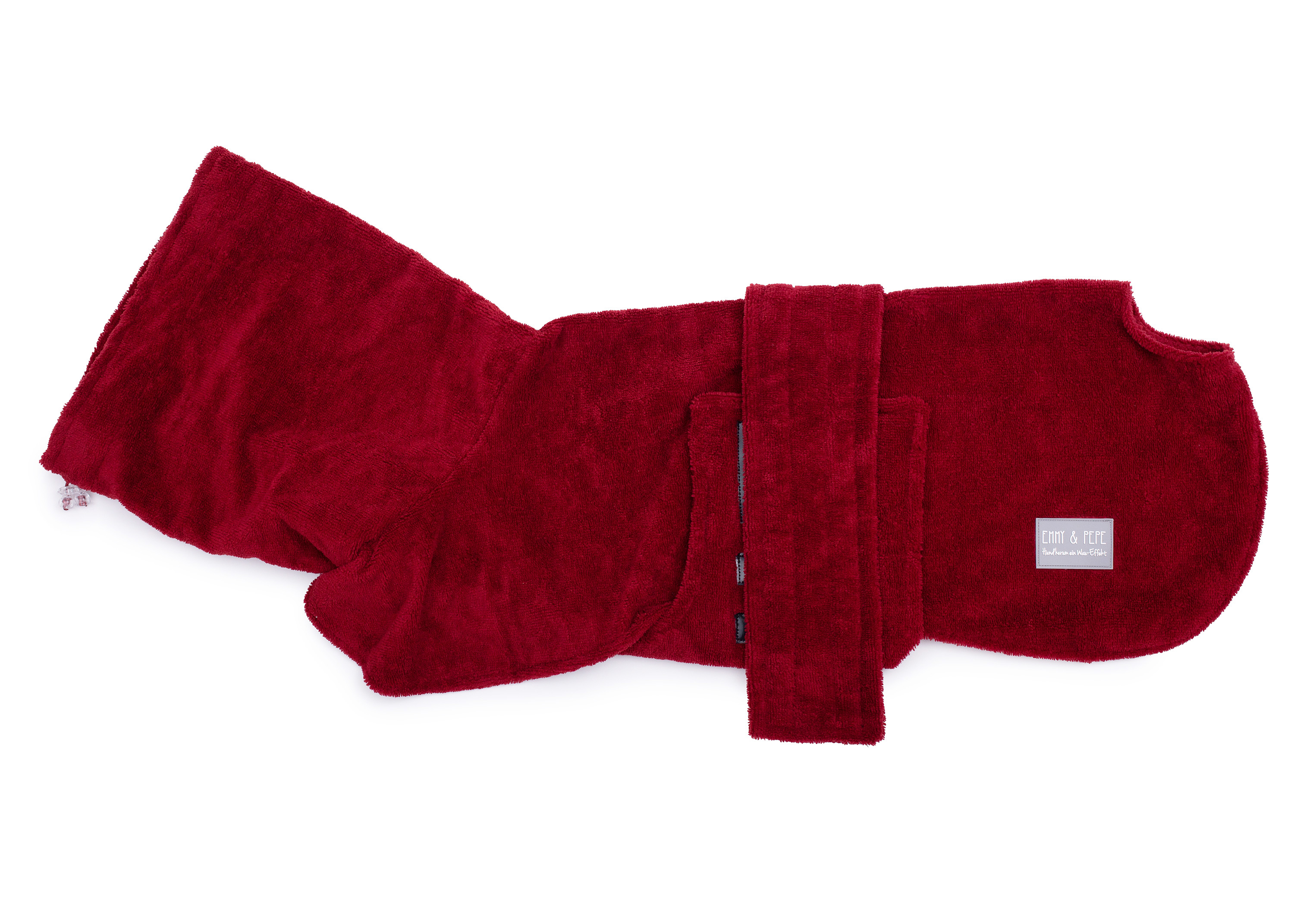 Bamboo fibre dog bathrobe berry